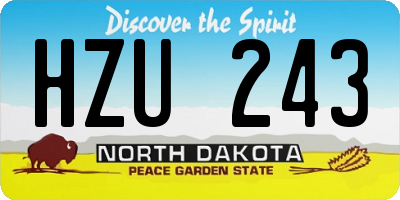 ND license plate HZU243