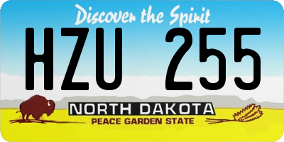 ND license plate HZU255