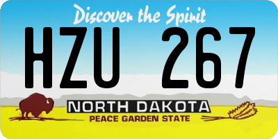 ND license plate HZU267