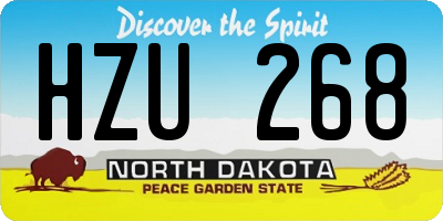 ND license plate HZU268