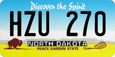 ND license plate HZU270