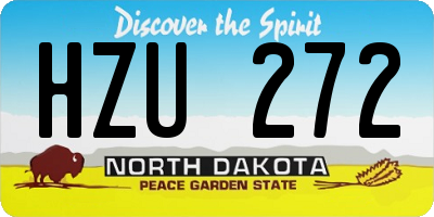 ND license plate HZU272