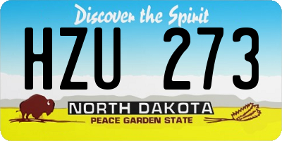 ND license plate HZU273