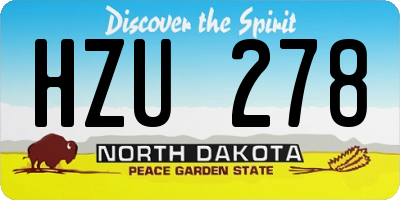 ND license plate HZU278