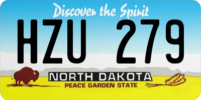 ND license plate HZU279