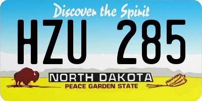 ND license plate HZU285