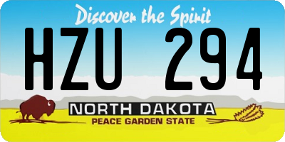 ND license plate HZU294