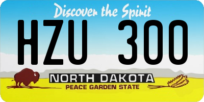 ND license plate HZU300