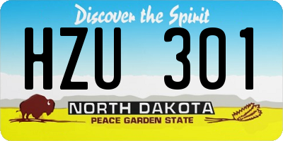 ND license plate HZU301
