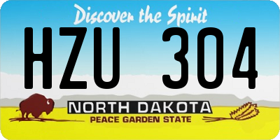 ND license plate HZU304