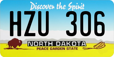 ND license plate HZU306