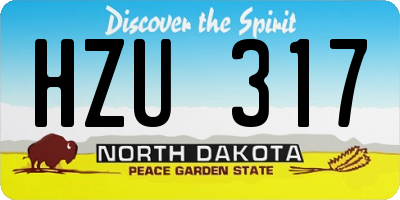 ND license plate HZU317