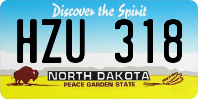 ND license plate HZU318