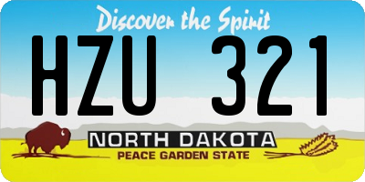 ND license plate HZU321