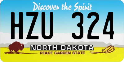 ND license plate HZU324