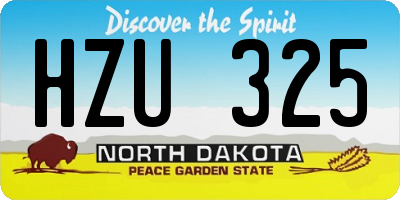 ND license plate HZU325