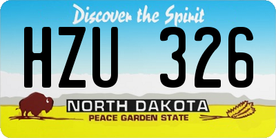 ND license plate HZU326