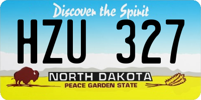 ND license plate HZU327