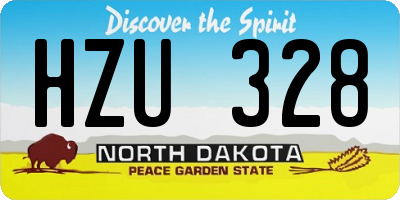 ND license plate HZU328