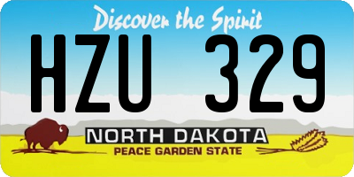ND license plate HZU329