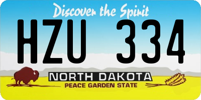 ND license plate HZU334