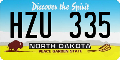 ND license plate HZU335