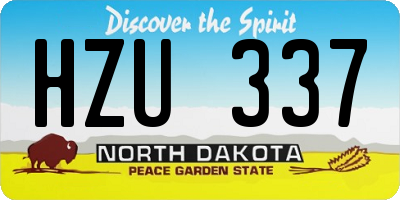 ND license plate HZU337