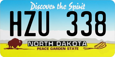 ND license plate HZU338