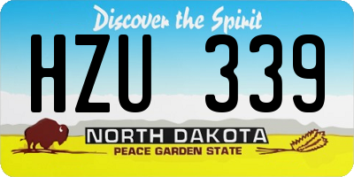 ND license plate HZU339