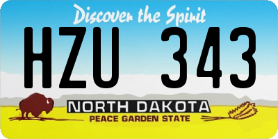 ND license plate HZU343