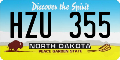 ND license plate HZU355