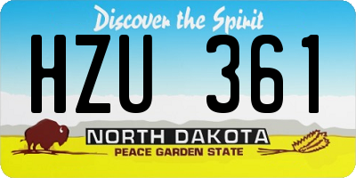 ND license plate HZU361