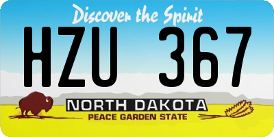ND license plate HZU367