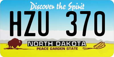 ND license plate HZU370