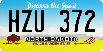 ND license plate HZU372