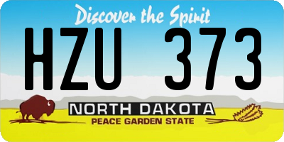 ND license plate HZU373