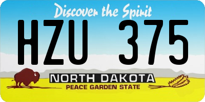 ND license plate HZU375