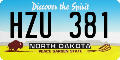 ND license plate HZU381