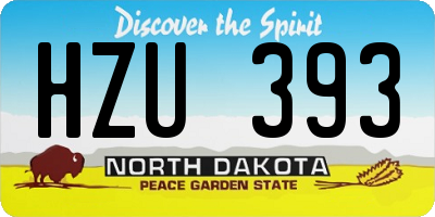ND license plate HZU393