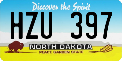 ND license plate HZU397