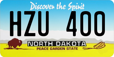 ND license plate HZU400