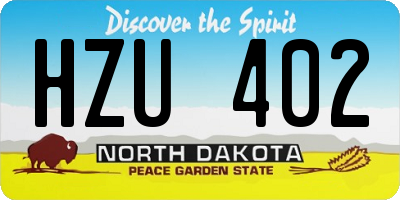 ND license plate HZU402