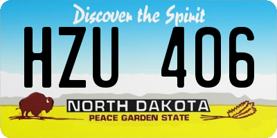 ND license plate HZU406