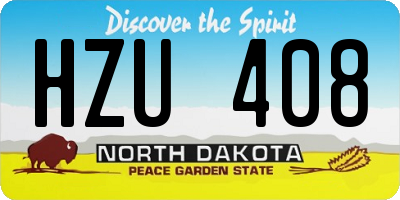 ND license plate HZU408