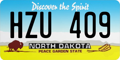 ND license plate HZU409
