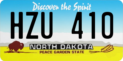 ND license plate HZU410