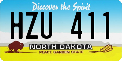 ND license plate HZU411
