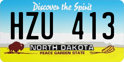 ND license plate HZU413