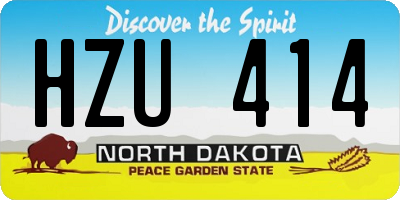 ND license plate HZU414
