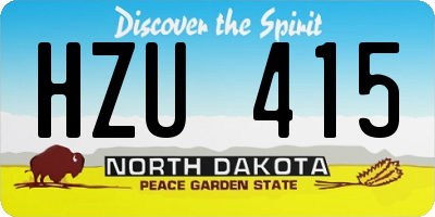 ND license plate HZU415